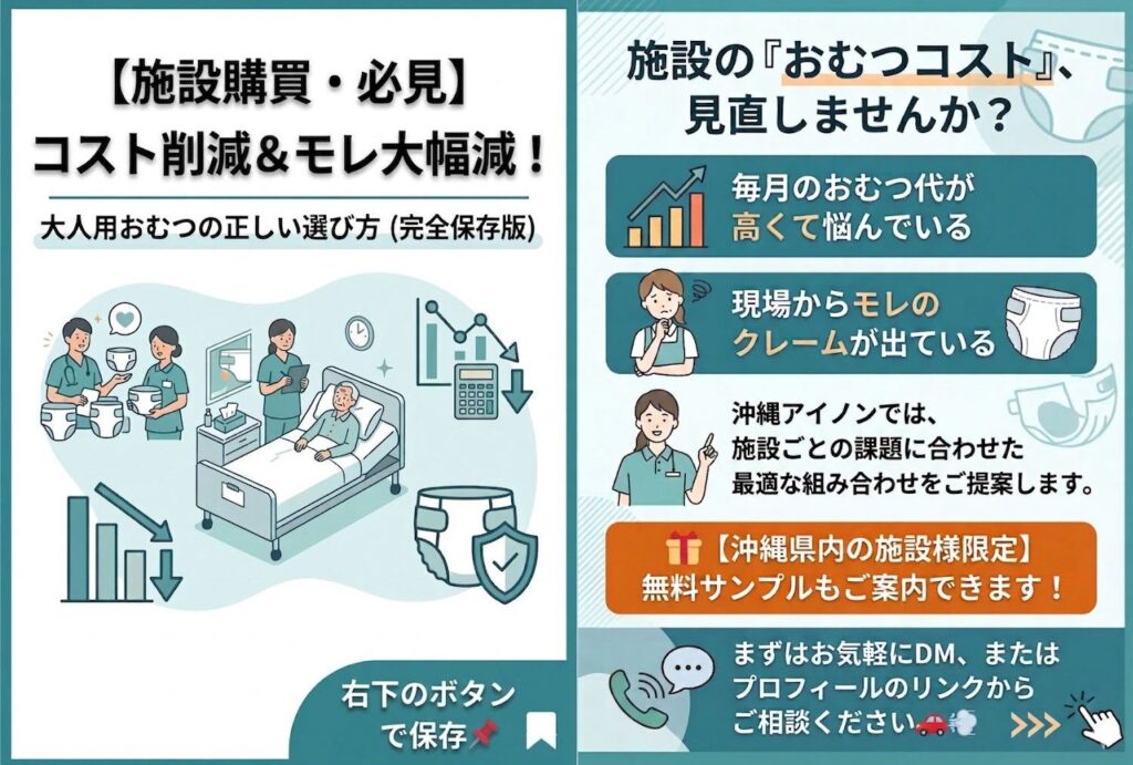 【施設購買・必見】おむつコスト削減と「モレ対策」を両立する選び方ガイド
