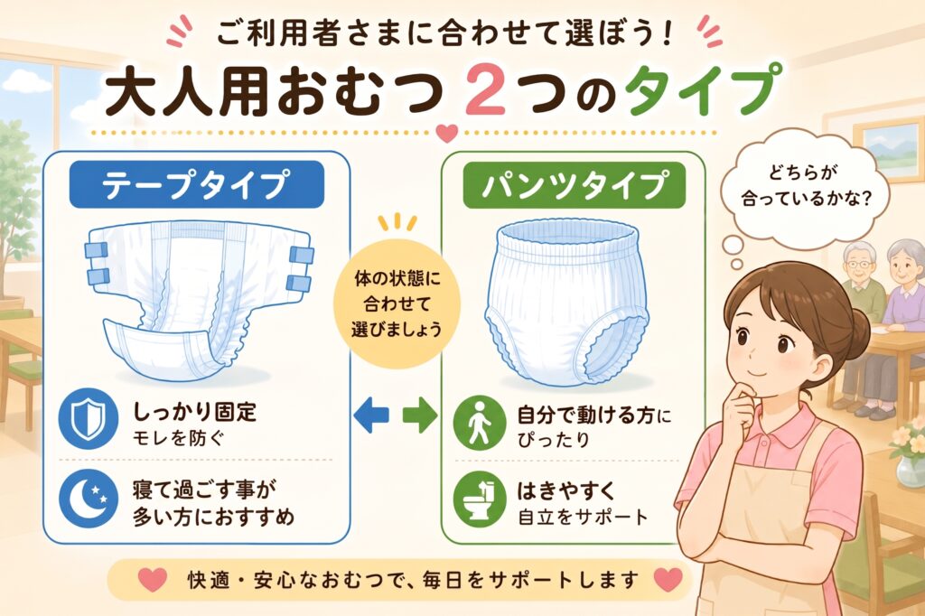 【テープ・パンツ】知っておきたいおむつの使い分け